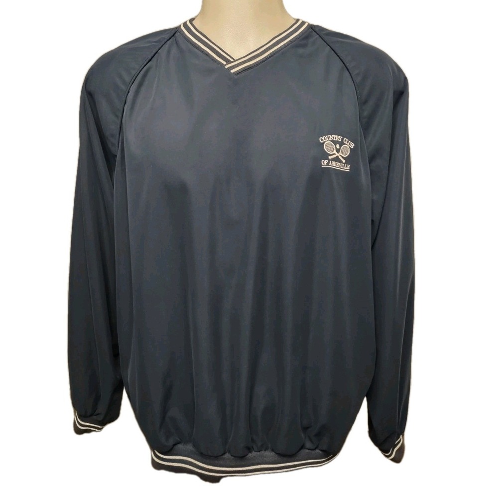 Slazenger Jacket Men's Large Golf Pullover Navy Blue Softshell Embroidered Logo